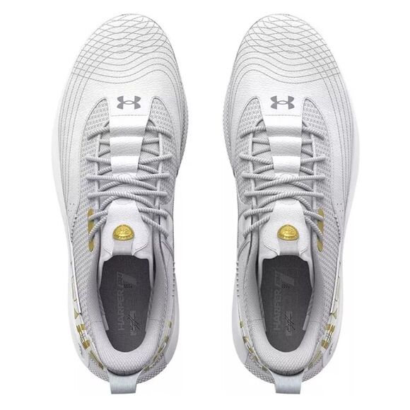 New Under Armour Men\'s Harper 7 Metal Baseball White Cleats main image 6